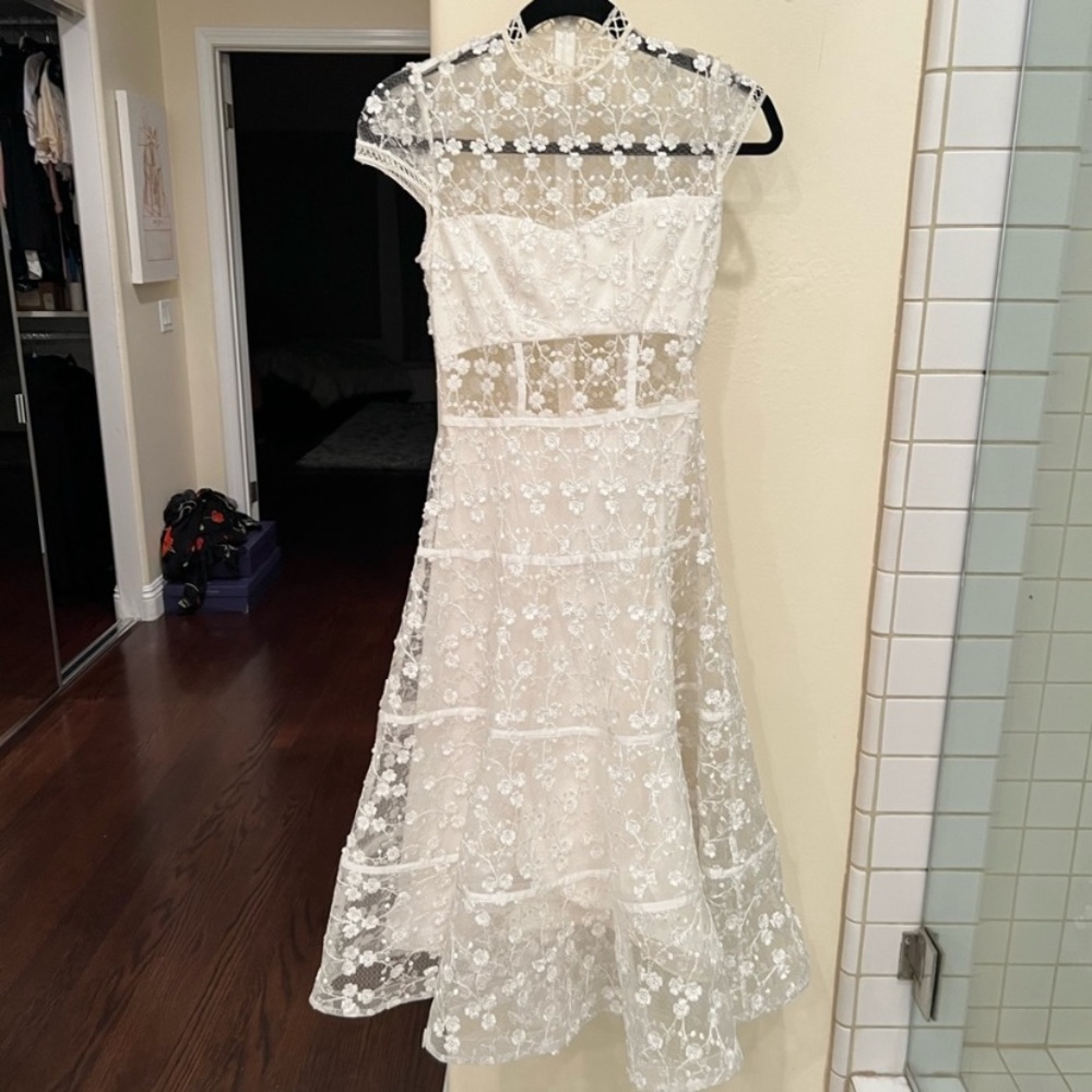 Alexis Kayla midi dress embroidered lace